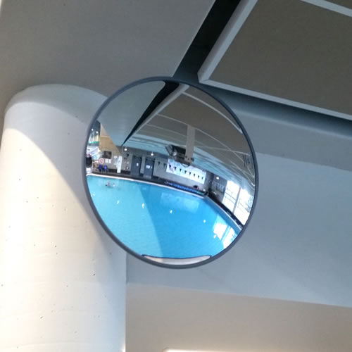 18" Length x 12" Width Round Rectangular Glass Indoor Convex Security Mirror 