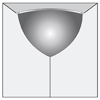 quarter dome ceiling mounted