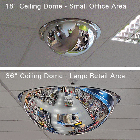convex mirror viewing area