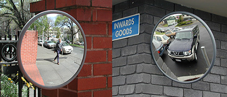convex mirror viewing area